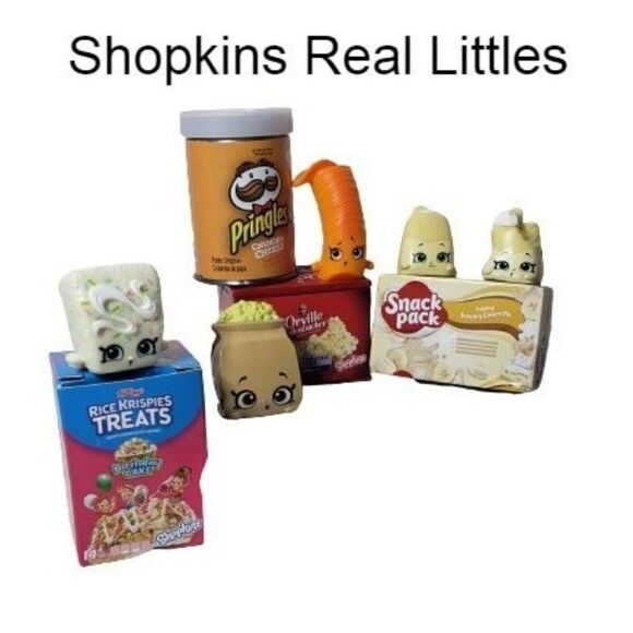Shopkins Real Littles Minis Foodies Pringles, Pudding, Popcorn, Treats Figures - Picture 1 of 8